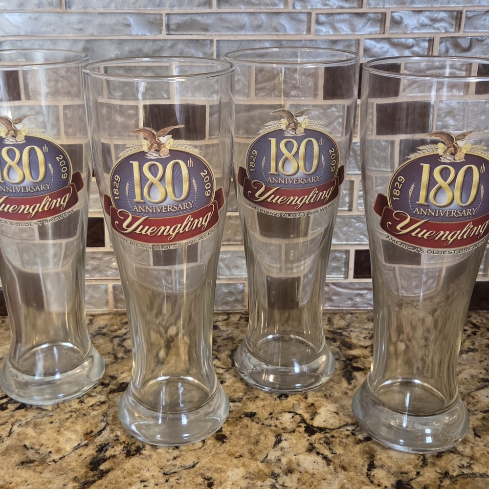 180th Anniversary Pilsner Glass - Clear with Gold & Burgundy Logo
